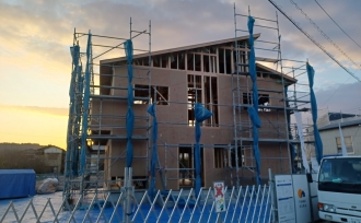 天気に恵まれた上棟式