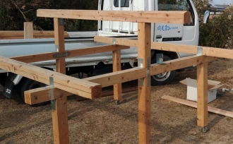 キッズ職人体験『小屋』春の見遊祭に向け準備中!